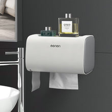 Load image into Gallery viewer, ONEUP Wall Mounted Toilet Paper Holders Adjustable Double Layer Shelf Bathroom Waterproof Tissue Box Portable Paper Storage Box