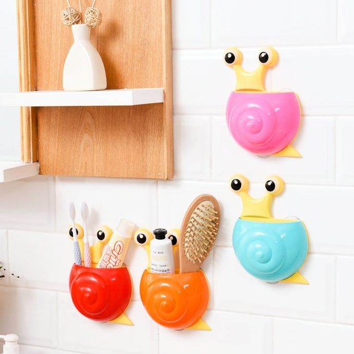 Snail Sucker Toothbrush Holder Caroon Children Kids Wall Sucker Hook Toothpaste Suction Bathroom Accessories Sets